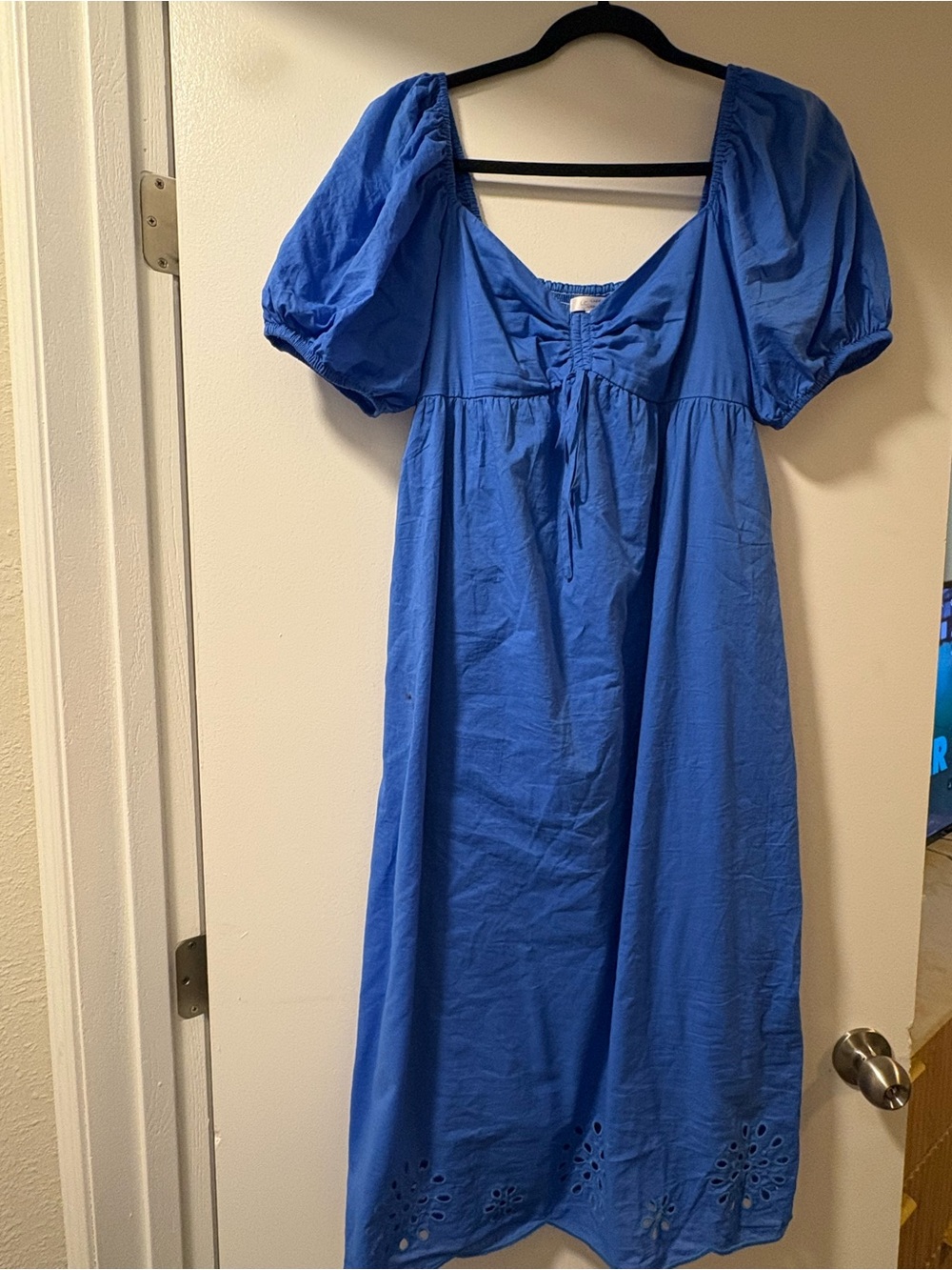 LC Lauren Conrad Royal Blue Smocked Neck Top